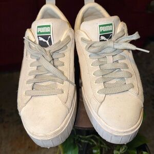 Puma Cream Lace-Up Sneakers